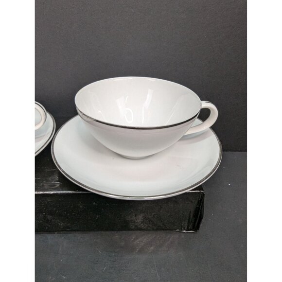 Royal M by Mitashoten Platinum Knight M109 Teacup and Saucer Set of 2 - Picture 3 of 11